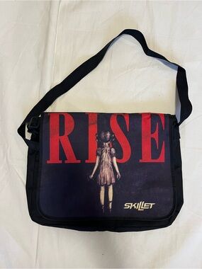'Rise' Black and Red Messenger Bag